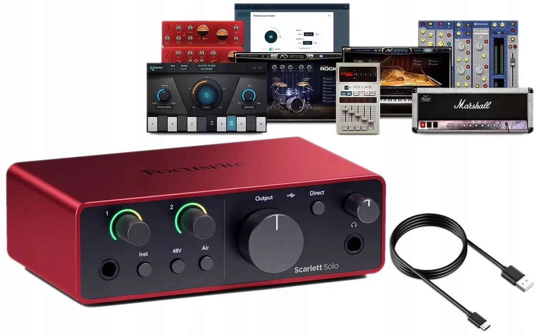 FOCUSRITE SCARLETT SOLO 4TH GEN + AT 2020 ZESTAW DO