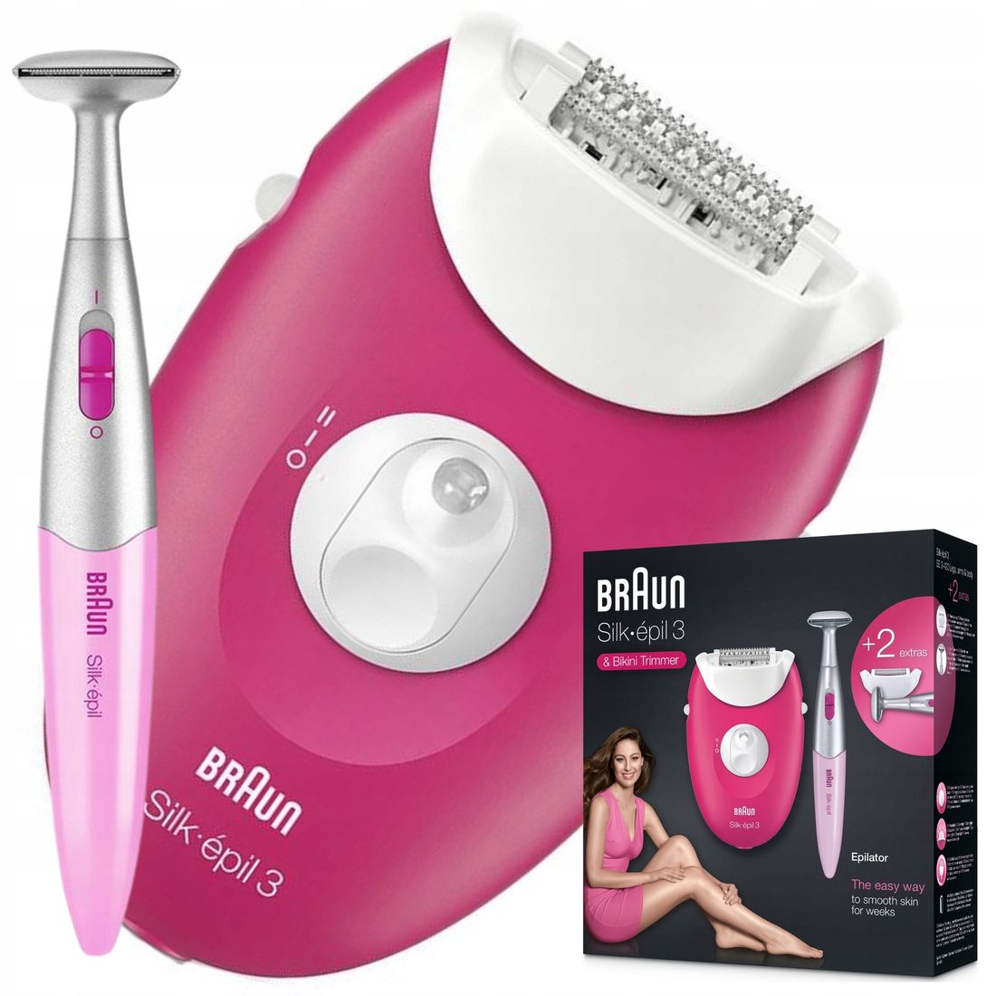 DEPILATOR DAMSKI BRAUN SILKEPIL długotrwałe usuwanie włosków + TRYMER