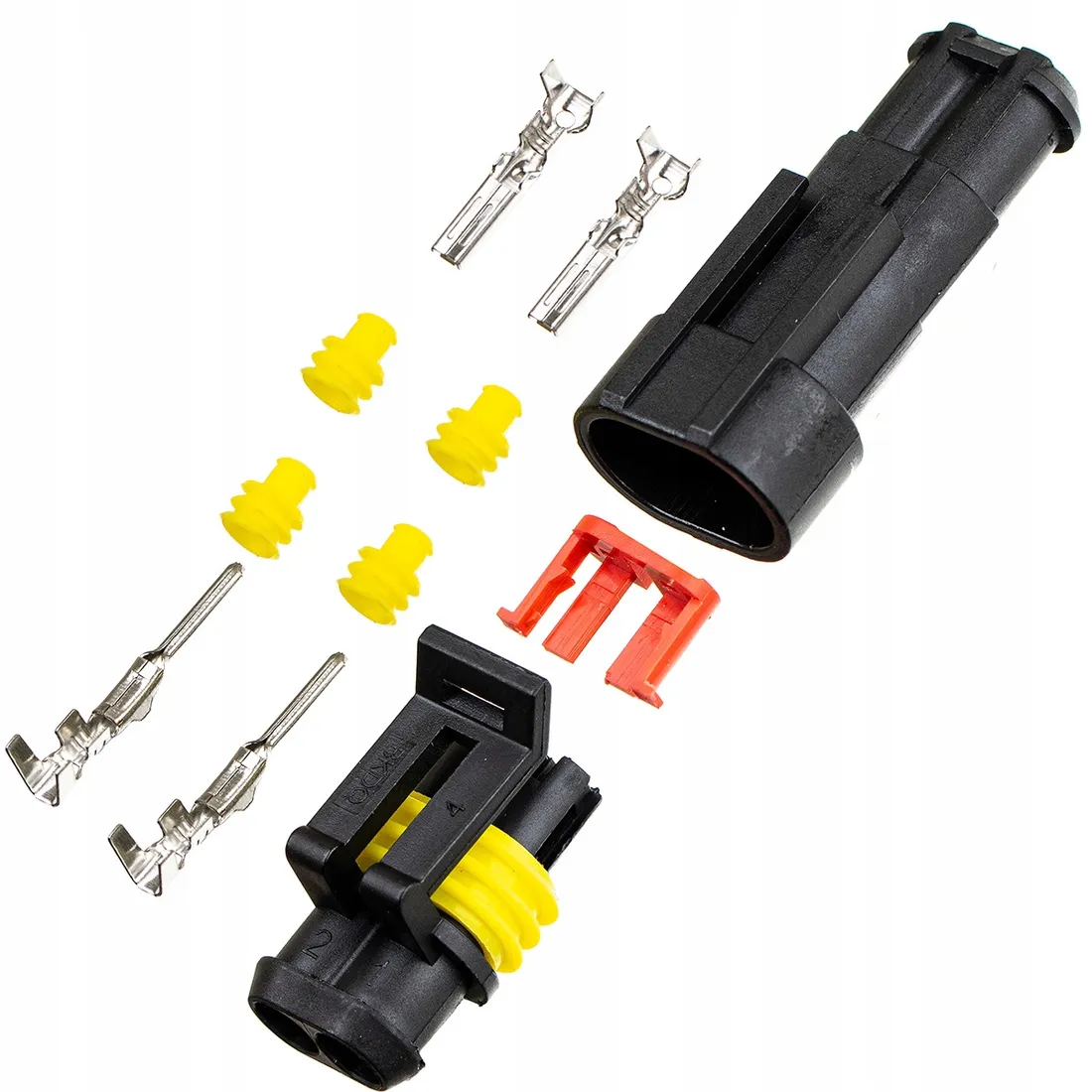 eaJ ② ZŁĄCZE HERMETYCZNE WTYK KOSTKA 2 PIN SUPERSEAL Konektor