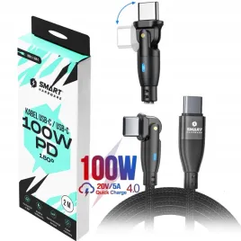 smart-hardware-kabel-przewod-180-usb-c-100w-pd-5a-20v-9v-5v-1-8-czarny-led