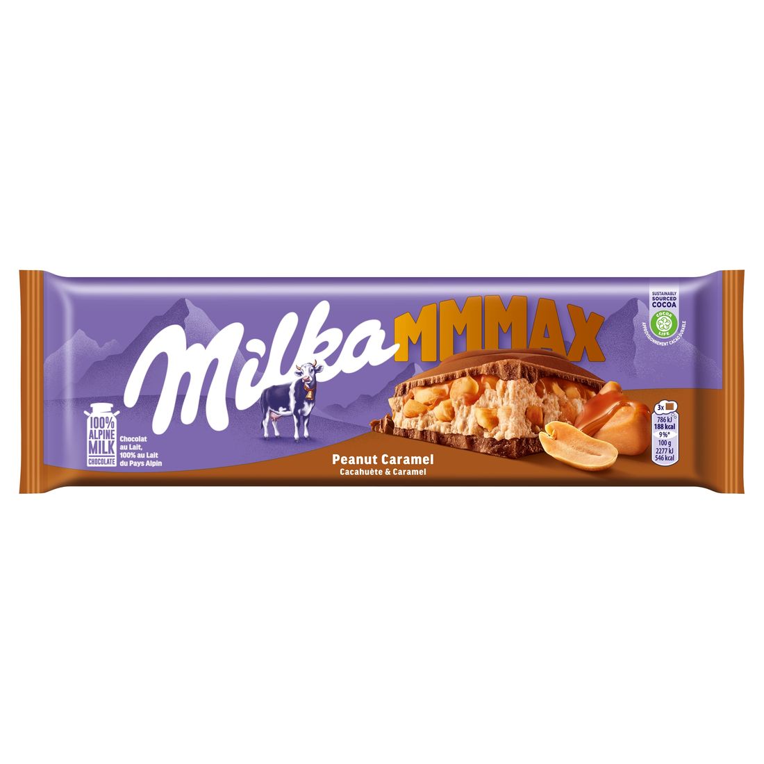 Czekolada Milka Peanut Caramel 276g DUŻA XXL Mleczna z orzechami i