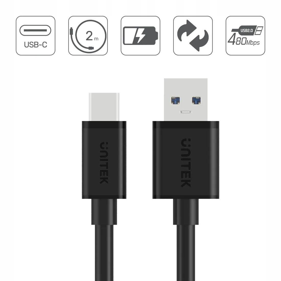unitek-kabel-usb-c-usb-quick-charge-05m-stan-nowy