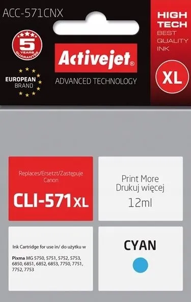 tusz-do-canon-cli-571c-xl-activejet-12ml-niebieski-stan-nowy