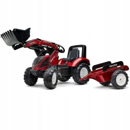 falk-traktor-valtra-bordowy-na-pedaly-z-przyczepka-i-lyzka-od-3-lat