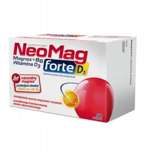 Фото - Вітаміни й мінерали Forte NEOMAG  D3, Magnez, witamina D3 i B6 50 tab 