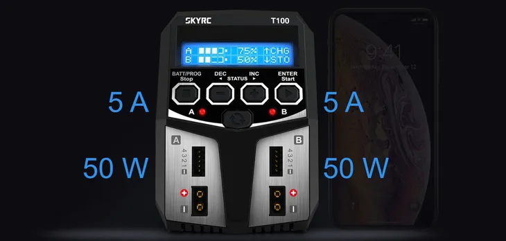 ladowarka-skyrc-t100-2-x-50w-stan-nowy