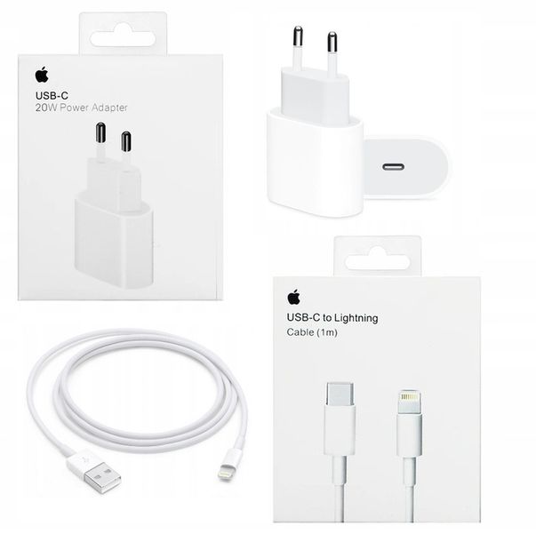 ﻿ŁADOWARKA Sieciowa Apple ORYGINALNA Iphone Szybka USB-C 20W +KABEL 1M Biała