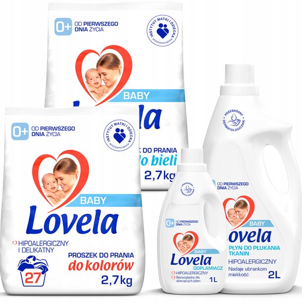 Фото - Пральний порошок Reckitt Benckiser Hipoalergiczny zestaw do prania Lovela dla dzieci 