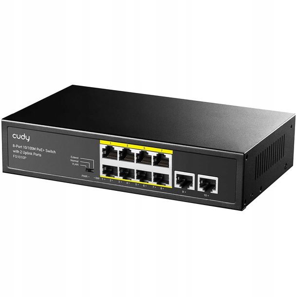 ﻿Cudy Przełącznik FS1010P 8xFE PoE+ 120W 8 POE + 2 UPLINK