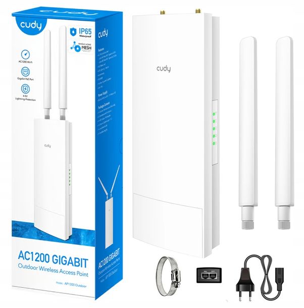 ﻿Punkt dostępowy CUDY AP1300 Outdoor Zewnętrzny Access Point Wi-Fi 5