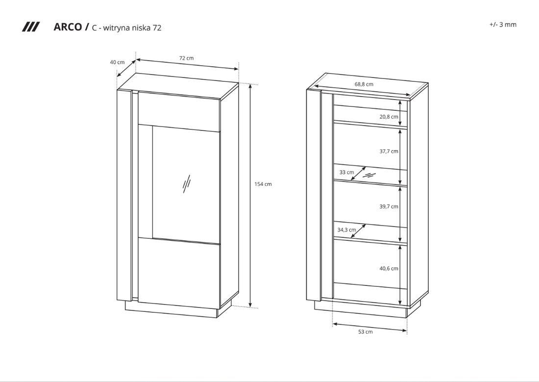 witryna-niska-arco-bialy-polysk-72-cm