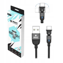 smart-hardware-kabel-przewod-180-usb-a-do-usb-c-9v-5v-3a-1m-qc-czarny-led