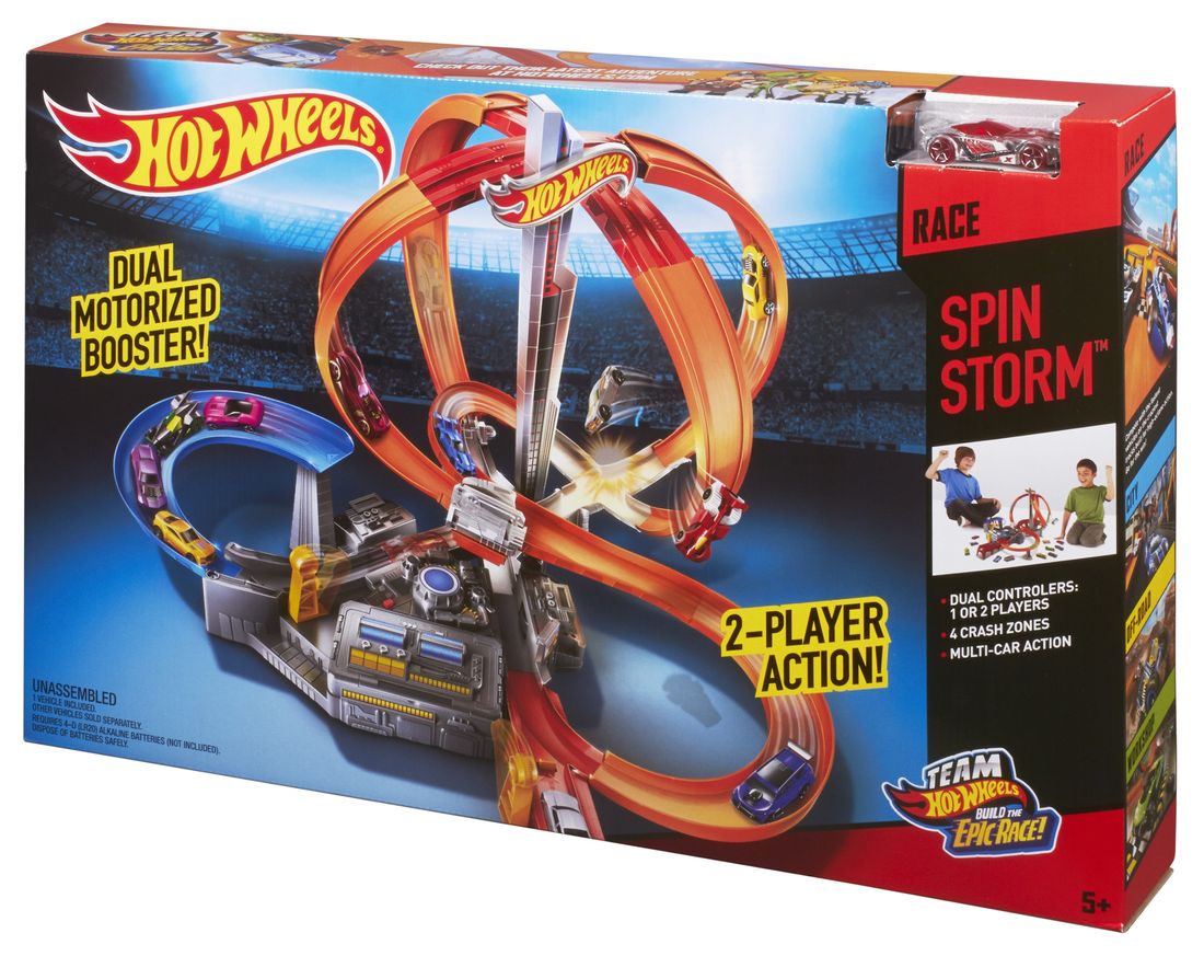 ZJEŻDZALNIA TOR SAMOCHODOWY WYŚCIGOWY HOT WHEELS ZAKRĘCONY