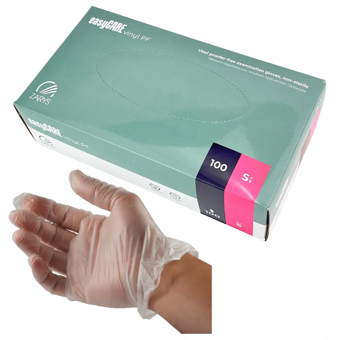 rekawiczki-rekawice-winylowe-bezpudrowe-s-100szt-easycare-zarys-stan-nowy