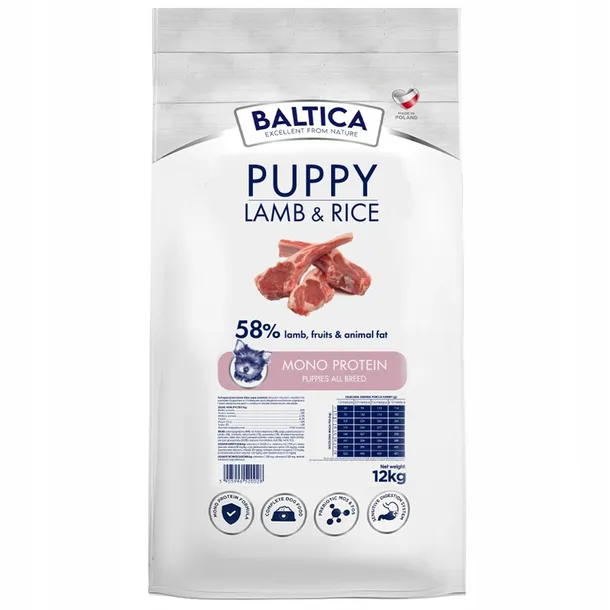 Baltica Hypoallergenic Lamb & Rice Puppy All Breeds 12kg