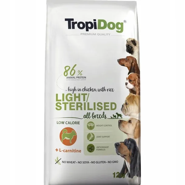 Tropidog Premium Light & Sterilised 12kg