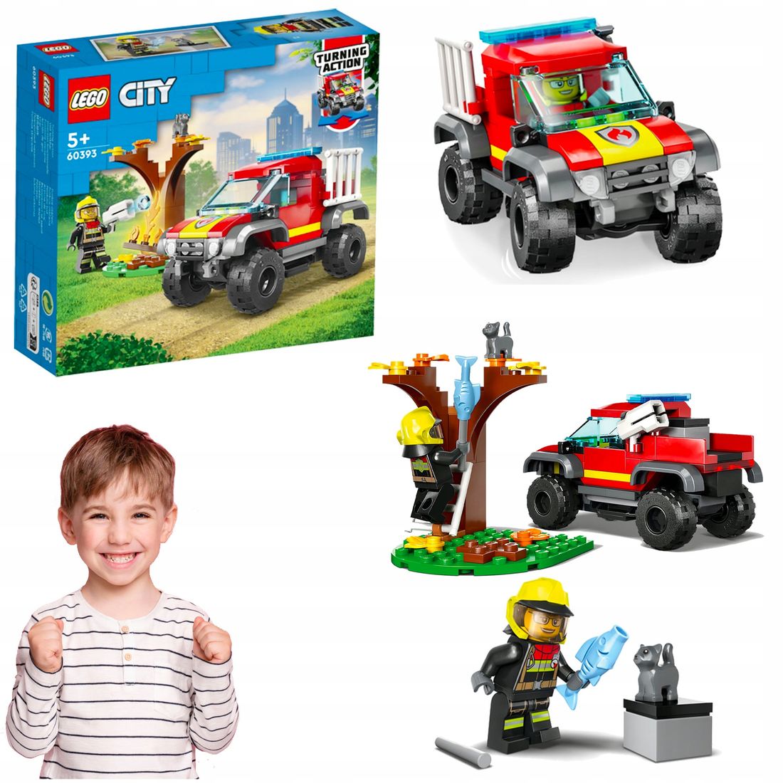 LEGO CITY WÓZ STRAŻACKI STRAŻ POŻARNA STRAŻAK 3w1 - ERLI.pl