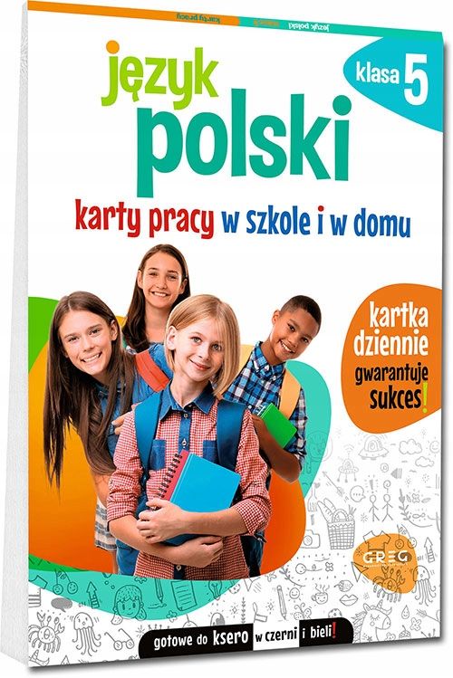 Język polski klasa 5. Karty pracy w szkole i w domu - klasa 5 - ERLI.pl