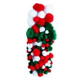 pompony-akrylowe-mix-kolorow-100szt-dpcraft-pomponiki-biale-czerwone-zielon