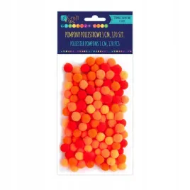 pompony-poliestrowe-1cm-mix-pomaranczowe-120szt-dpcraft-pomponiki-orange