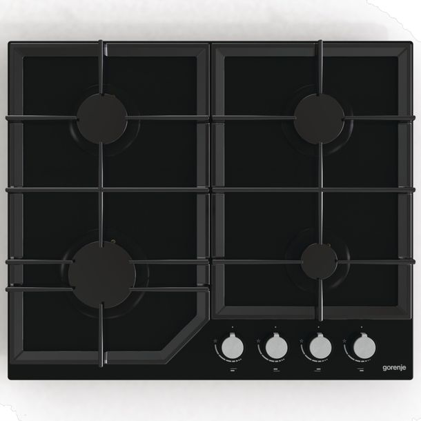 ﻿Płyta GORENJE GT641KB Czarna Szkło Gazowa Zapalarka Żeliwne 60 cm