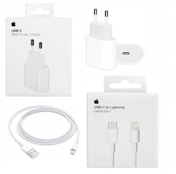 ŁADOWARKA Sieciowa Apple ORYGINALNA Iphone Szybka USB-C 20W +KABEL 2M Biała