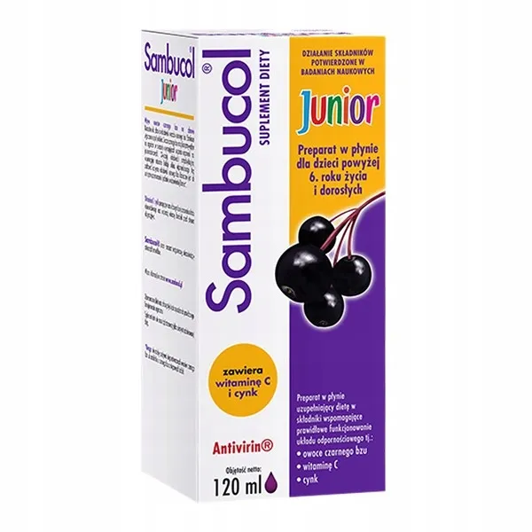 Sambucol Junior Syrop 120ml - Naturalne Wsparcie Odporności dla Dzieci i Dorosłych