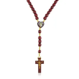 rozaniec-drewniane-bordowe-paciorki