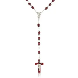 rozaniec-drewniane-bordowe-paciorki