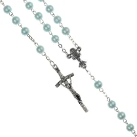 rozaniec-do-pierwszej-komunii-niebieskie-szklane-koraliki