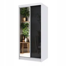 szafa-przesuwna-dwudrzwiowa-paris-100-cm-lustro-czarny-polysk