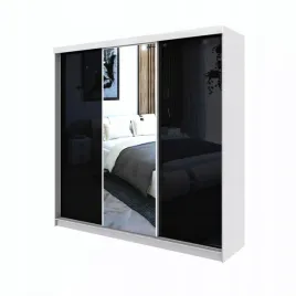 szafa-przesuwna-paris-250cm-z-lustrem-2-szuflady-czarna-polysk