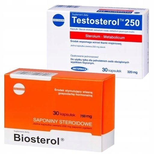 Zdjęcia - Booster testosteronu ﻿Megabol Biosterol 30 kapsułek + Silny Testosterol 250 30 kapsułek SIŁA MA