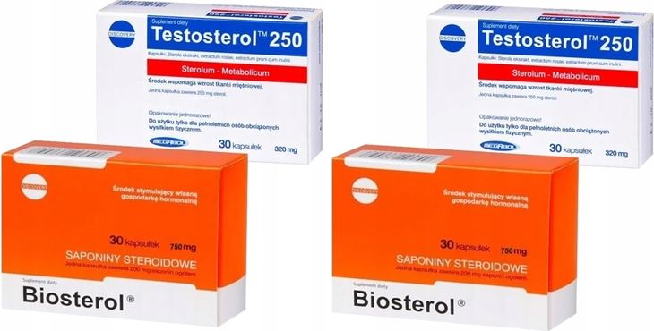 Фото - Стимулятор тестостерону ﻿Megabol Biosterol 60 kapsułek + Silny Testosterol 250 60 kapsułek SIŁA MA