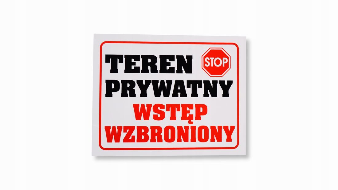 TABLICZKA TABLICA TEREN PRYWATNY WSTĘP WZBRONIONY - ERLI.pl