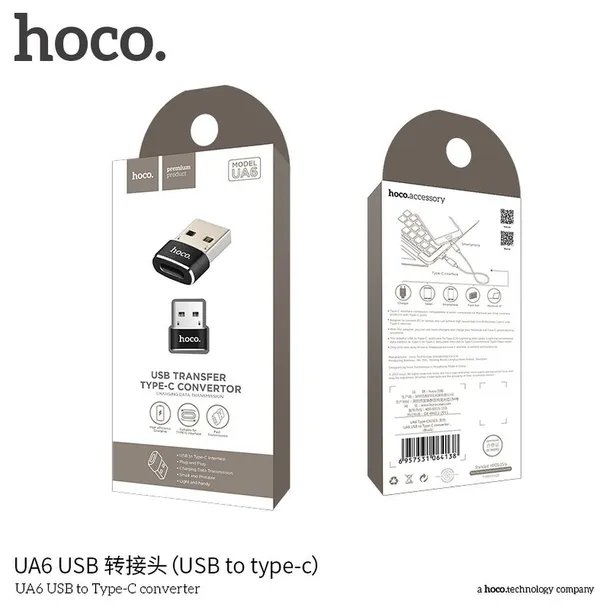 hoco-adapter-otg-usb-do-typ-c-ua6-czarny