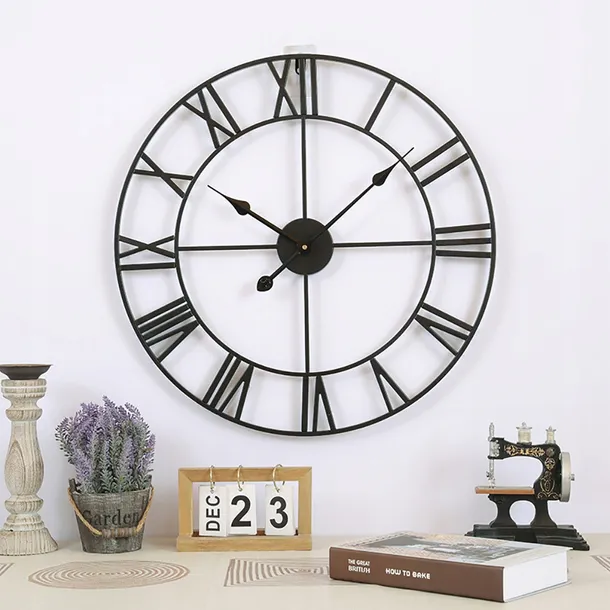 zegar-scienny-gockowiak-romain-czarny-50-cm-srednica-50-cm