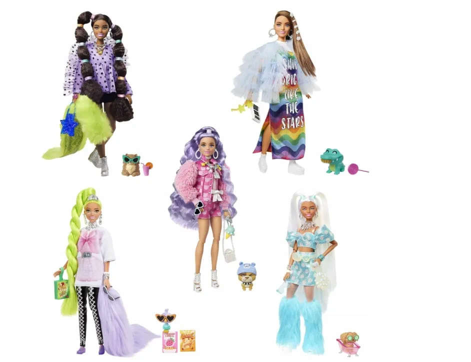 barbie-extra-5-pak-lalek-hhc58-stan-nowy