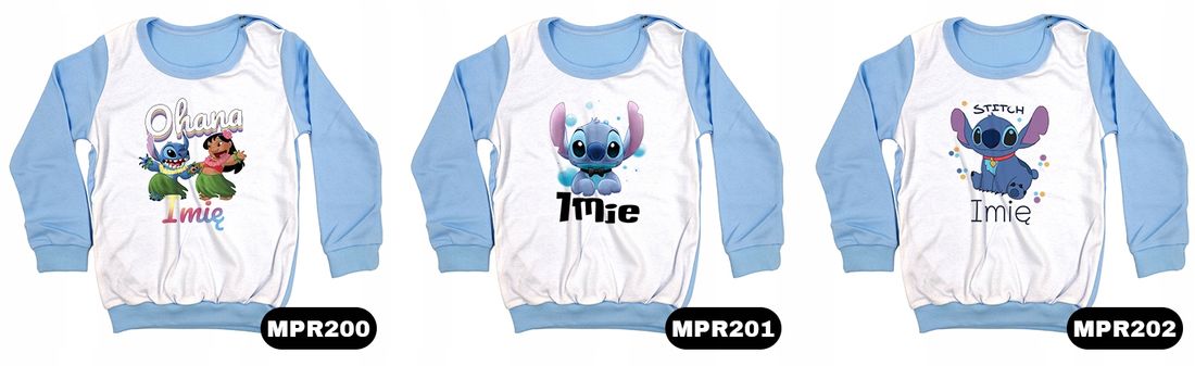 Piżama Dziecięca roz.128 Niebieska LILO I STITCH IMIĘ