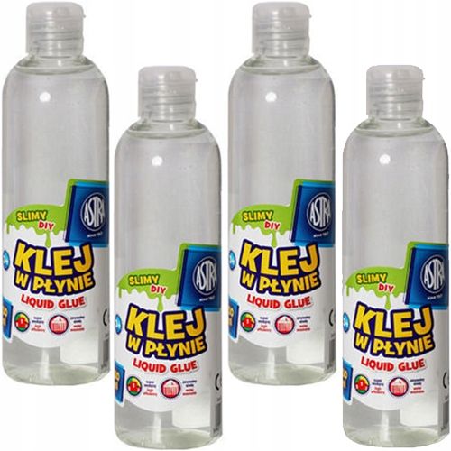 Klej W Plynie Slime Diy KLEJ W PŁYNIE BEZBARWNY 4SZT 1000ML 1l ASTRA SLIME - ERLI.pl