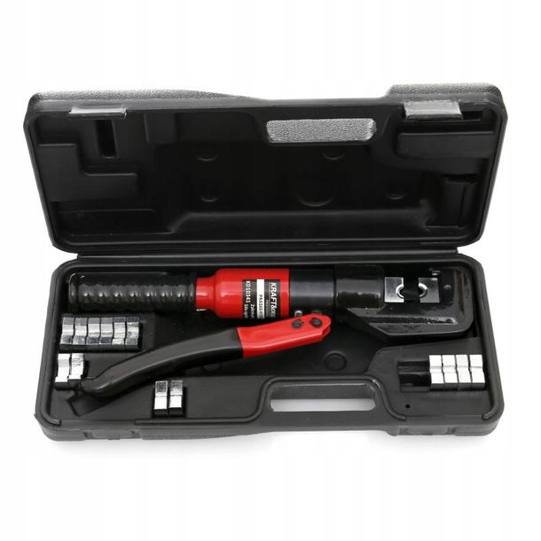 PRASKA ZACISKARKA HYDRAULICZNA DO KABLI 4-70mm 6 TON WALIZKA