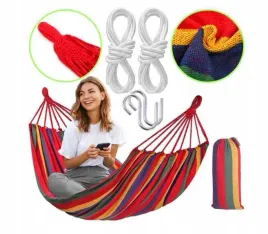 hamak-bujak-1-osobowy-ogrodowy-domowy-z-poprzeczka-czerwony