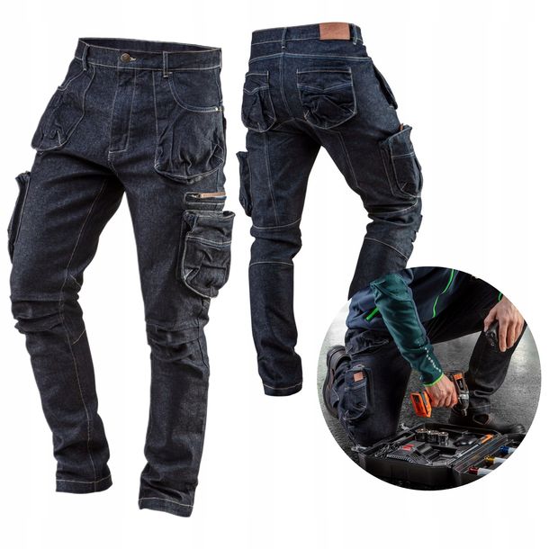 Zdjęcia - Artykuły BHP NEO TOOLS Spodnie robocze 5-kieszeniowe DENIM, rozmiar XL 81-229-XL 