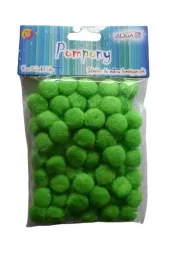 pompony-poliestrowe-dekoracyjne-60-sztuk-zielone-zielen-aliga-2-cm-srednica