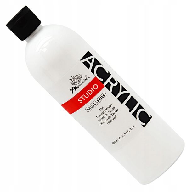 Фото - Малювання Phoenix ﻿Farba Akrylowa  500 ml Titanum White 104 BIAŁA 