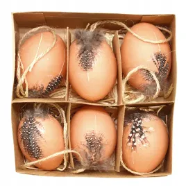 jajka-z-piorem-i-zawieszka-6-szt-brazowe-wielkanoc