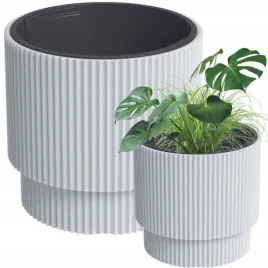 doniczka-cylindryczna-z-wkladem-prazkowana-30-cm-biala