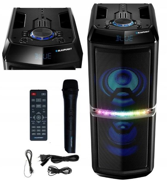 ﻿Głośnik przenośny Blaupunkt PS05.2DB Bluetooth KARAOKE Radio FM AUX USB MP3