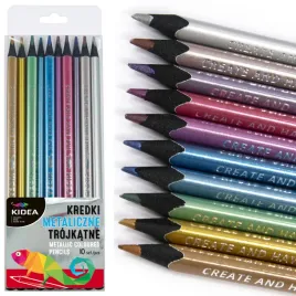 kidea-kredki-olowkowe-trojkatne-metaliczne-10-kolorow