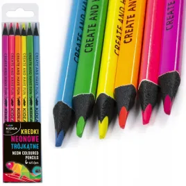 kidea-kredki-olowkowe-trojkatne-6-intensywnych-kolorow-neonowych